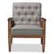 Baxton Studio Sorrento Grey Upholstered Wooden Lounge Chair 122-6766 - alternate 1